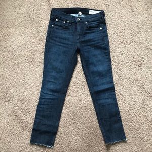 Rag and bone cropped dark denim